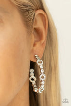 Load image into Gallery viewer, Swoon-Worthy Sparkle - White Hoop Earring #1327
