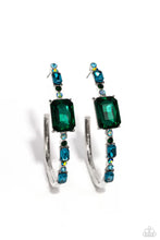 Load image into Gallery viewer, Elite Ensemble - Green Hoop Earrings #828