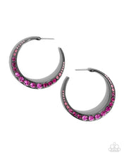 Load image into Gallery viewer, Embedded Edge - Pink Hoop Earrings #5213