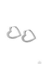 Load image into Gallery viewer, Be Mine,Valentine? - White Hinged Hoop Earrings #1263