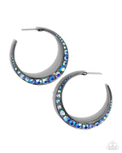 Load image into Gallery viewer, Embedded Edge - Blue Hoop Earrings #5209