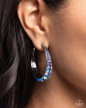 Load image into Gallery viewer, Embedded Edge - Blue Hoop Earrings #5209