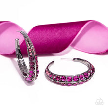 Load image into Gallery viewer, Embedded Edge - Pink Hoop Earrings #5213