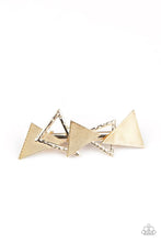 Load image into Gallery viewer, Know All The TRIANGLES - Gold Alligator Hair Clip #505
