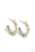 Load image into Gallery viewer, Floral Focus - White Hoop Earrings #1284
