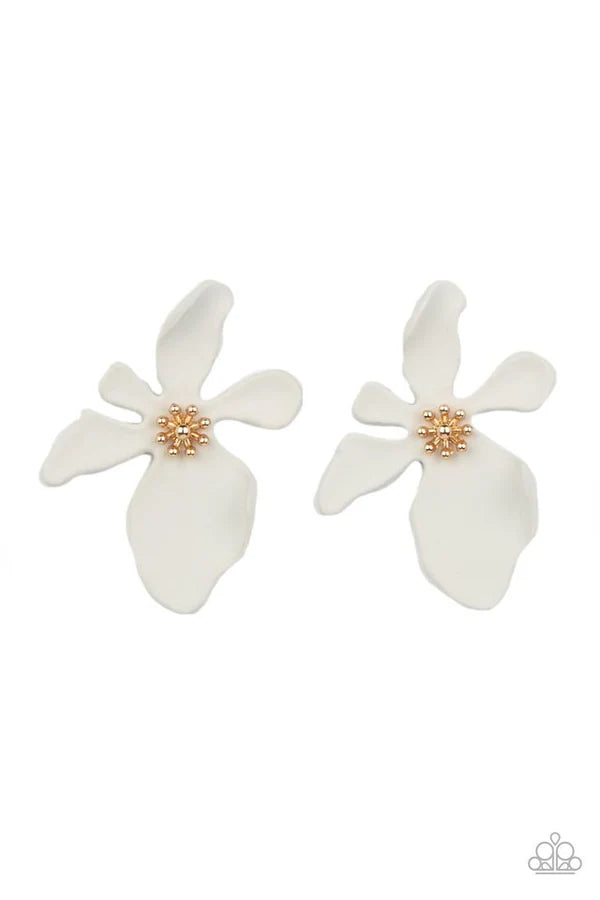 Hawaiian Heiress - White Post Earring #1290