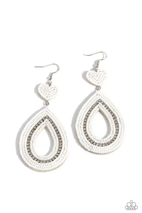 Now SEED Here - White Earrings #1304