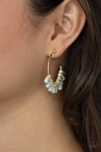 Load image into Gallery viewer, Poshly Primitive - White Hoop Earring #1310
