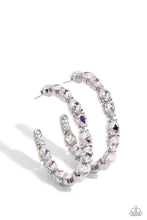 Load image into Gallery viewer, Presidential Pizzazz - White Hoop Earrings #1311
