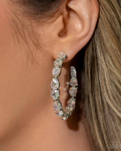 Load image into Gallery viewer, Presidential Pizzazz - White Hoop Earrings #1311
