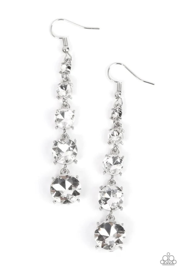 Red Carpet Charmer - White Earring #1316