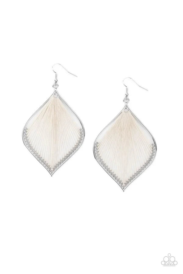 String Theory - White Earring #1324