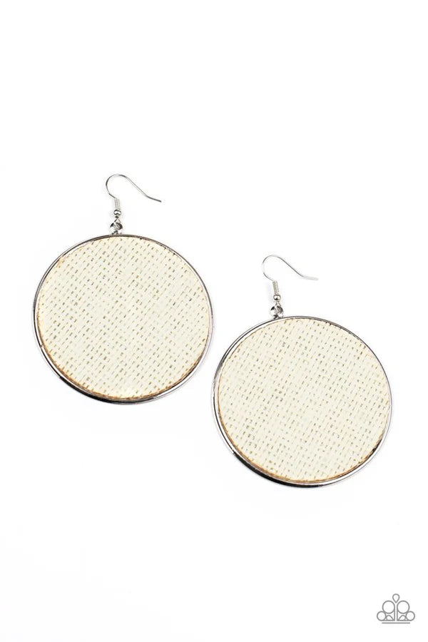 Wonderfully Woven - White Earring #1337