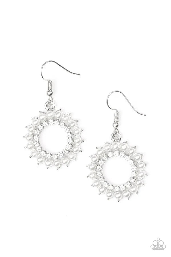 Wreathed In Radiance - White Earring #1338