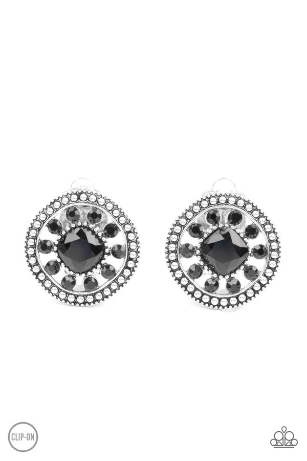 Dazzling Definition - Black Cip-On Earring #1385