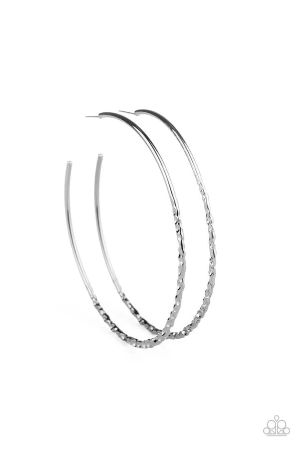 Embellished Edge - Black Hoop Earring #1391