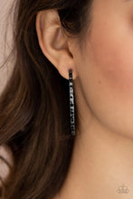 Load image into Gallery viewer, Grungy Grit - Black Hoop Earrings #1401
