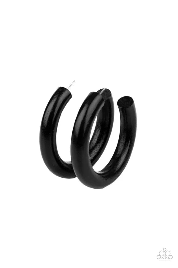 I WOOD Walk 500 Miles - Black Hoop Earring #1405