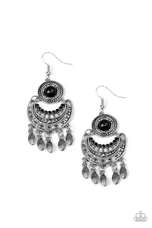 Mantra to Mantra - Black Earrings #1414