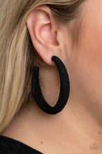 Load image into Gallery viewer, TWINE and Dine - Black Hoop Earring #1431
