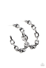 Load image into Gallery viewer, Stronger Together - Black Hoop Earring #1438
