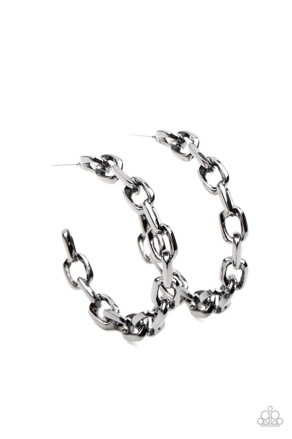 Stronger Together - Black Hoop Earring #1438