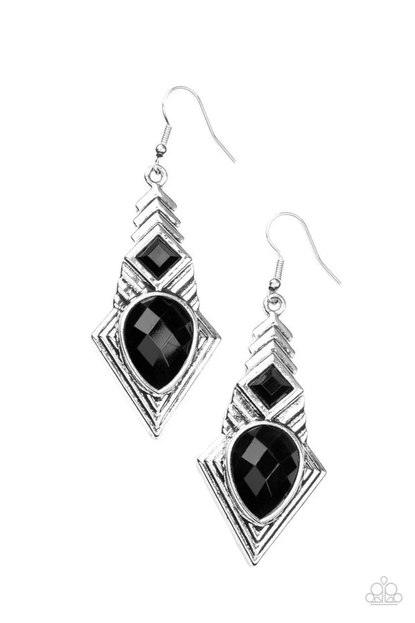 Stylishly Sonoran - Black Earring #1439