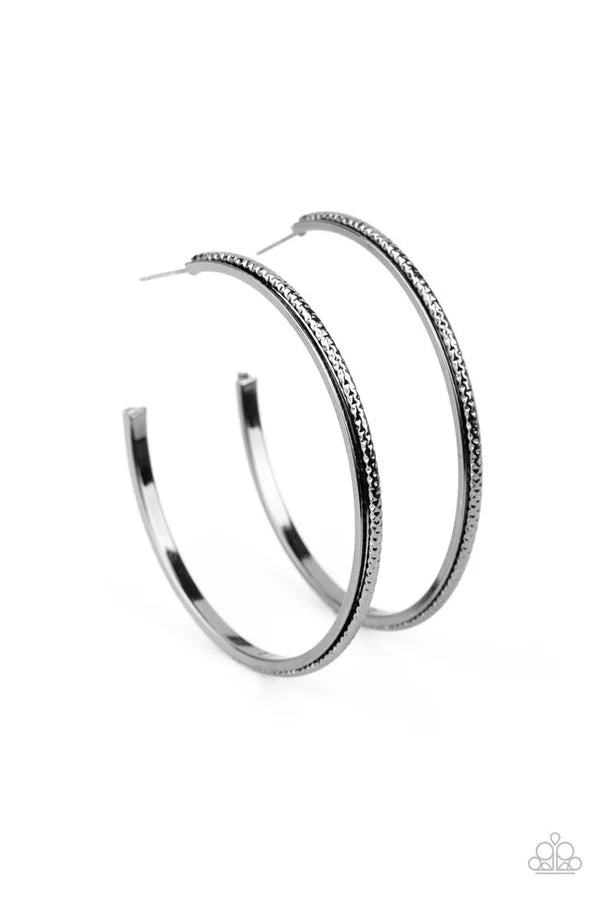 Sultry Shimmer - Black Hoop Earring #1440