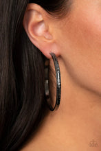 Load image into Gallery viewer, TREAD All About It - Black Hoop Earring #1443
