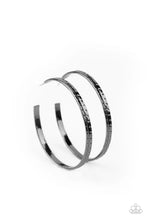 Load image into Gallery viewer, TREAD All About It - Black Hoop Earring #1443
