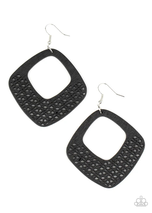 WOOD You Rather - Black Earring #1449