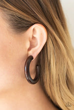 Load image into Gallery viewer, Woodsy Wonder - Brown Hoop Earring #631
