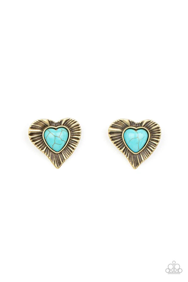 Rustic Romance - Brass Post Earring #680