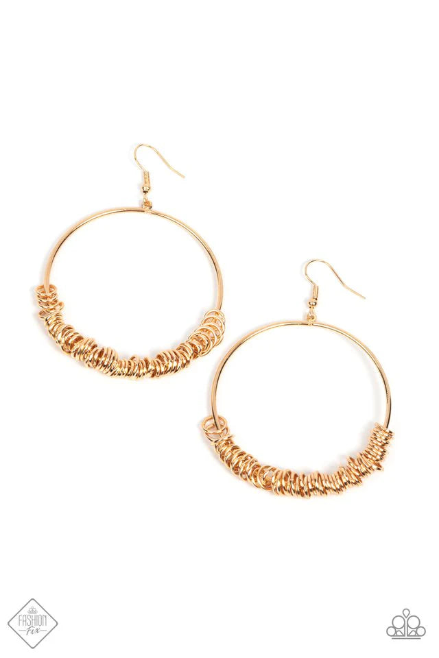 Retro Ringleader - Gold Earring #742