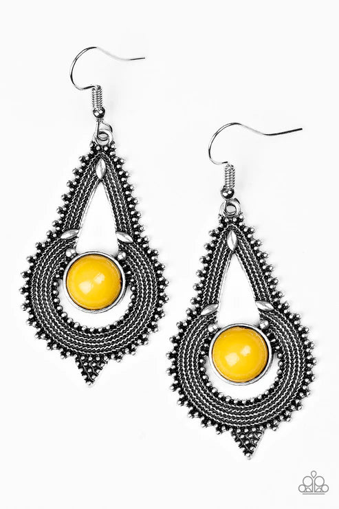 Zoomin Zumba - Yellow Earrings #789