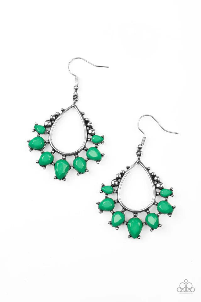 Flamboyant Ferocity - Green Earring #833