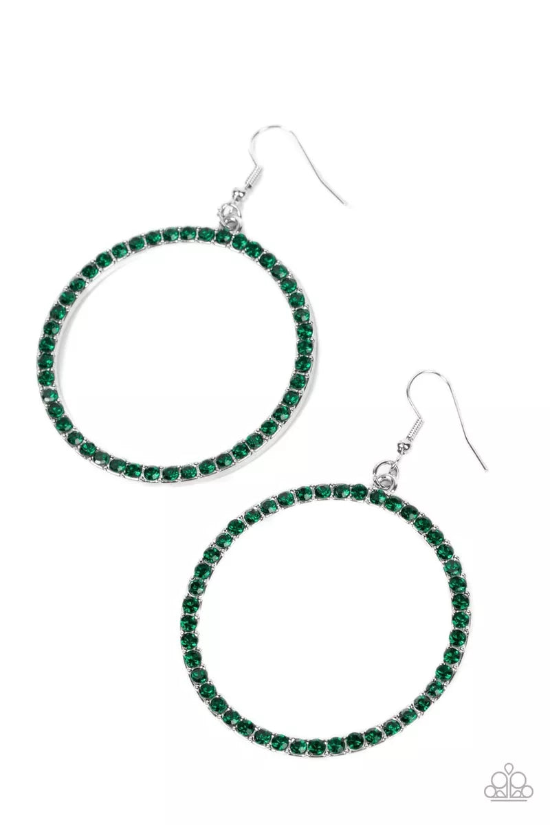 Head-Turning Halo - Green Earring #839