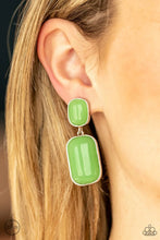 Load image into Gallery viewer, Meet Me At The Plaza - Green Clip-On Earring #846
