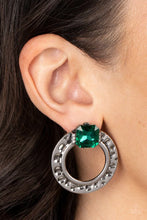 Load image into Gallery viewer, Smoldering Scintillation - Green Post Earring #854
