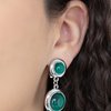 Load image into Gallery viewer, Subtle Smolder - Green Clip On Earring #855
