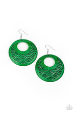 Load image into Gallery viewer, Tropical Canopy - Wood Green Earring #859
