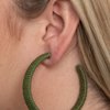 Load image into Gallery viewer, Twine and Dine - Green Hoop Earring #860
