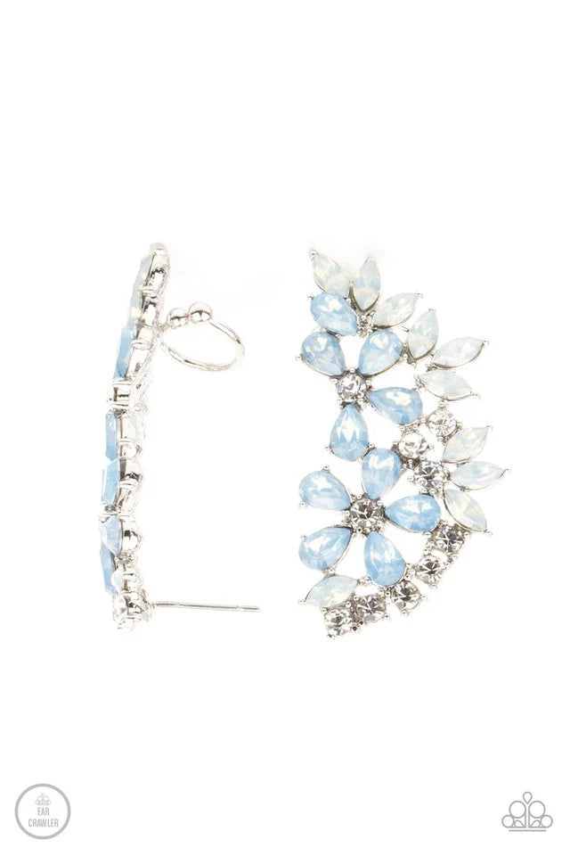 Garden Party Powerhouse - Blue Ear-Crawler Earring #895