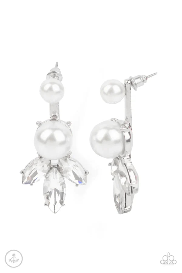 Extra Elite - White Jacket Earrings #1279