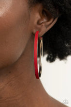 Load image into Gallery viewer, Fearless Flavor - Red Hoop Earring #1015
