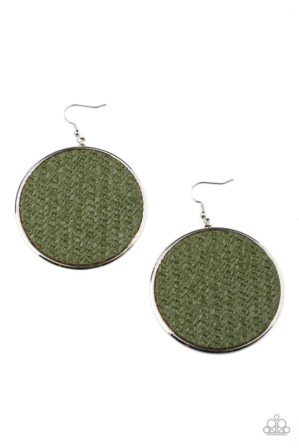 Wonderfully Woven - Green Earring #861